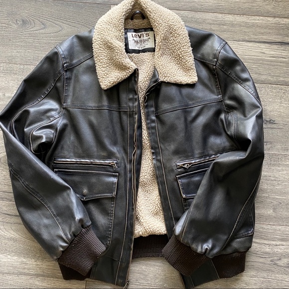 Levi's Jackets & Coats | Levis Vegan Leather Sherpa Lined Jacket | Poshmark
